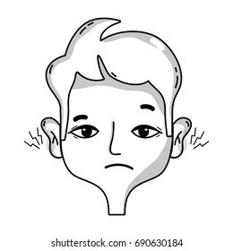 line man with otitis earache illness infection