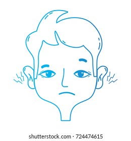 line man with otitis earache illness infection