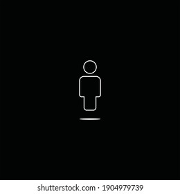 line man vector in black background