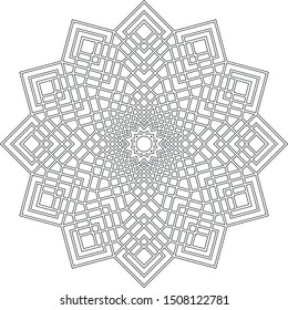 Line mandala on white background