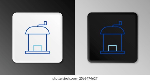 Line Manual coffee grinder icon isolated on grey background. Colorful outline concept. Vector