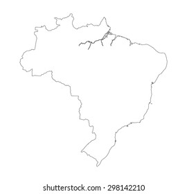 line map of brazil long shadow