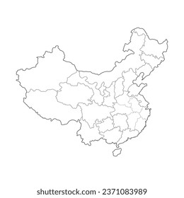 Line Map China Vector Illustration Symbol Chinesische Karte