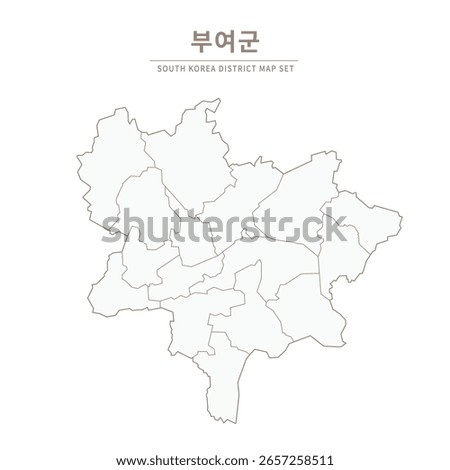 Line Map of Local Cities in Chungcheongbuk-do and Chungcheongnam-do, South Korea