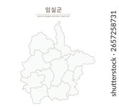 Line Map of Local Cities in Jeollanam-do and Jeollabuk-do, South Korea