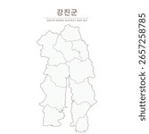 Line Map of Local Cities in Jeollanam-do and Jeollabuk-do, South Korea