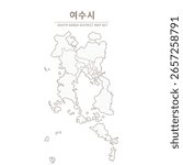 Line Map of Local Cities in Jeollanam-do and Jeollabuk-do, South Korea