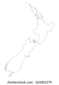 line map of new-zealand