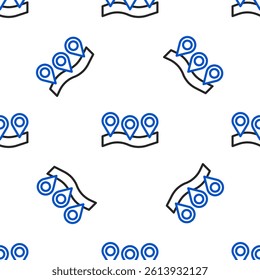 Line Map pin icon isolated seamless pattern on white background. Navigation, pointer, location, map, gps, direction, place, compass, search concept. Colorful outline concept. Vector - Powered by Shutterstock - Get 15% off with code: PIKWIZARD15