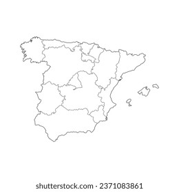 Mapa de líneas de España Icono de ilustración vectorial España Mapa