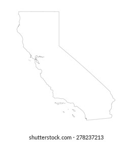 line map of state california