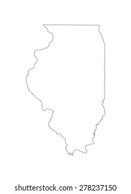 line map of state illinois