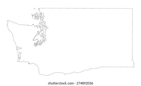 line map of state Washington