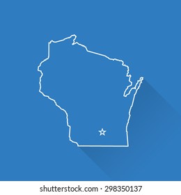 Line Map of Wisconsin