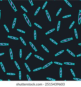 Line Marijuana joint, spliff icon isolated seamless pattern on black background. Cigarette with drug, marijuana cigarette rolled.  Vector