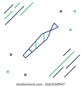 Linie Marihuana-Gelenk, Spliff-Symbol einzeln auf weißem Hintergrund. Zigarette mit Drogen, Marihuana Zigarette gerollt. Farbiges Umrisskonzept Vektorgrafik