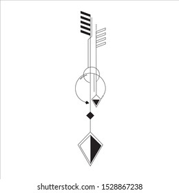 Line mark arrow black white background