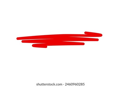 Line marker underline shape, underlining with a red line, crossing out red line - for stock vector