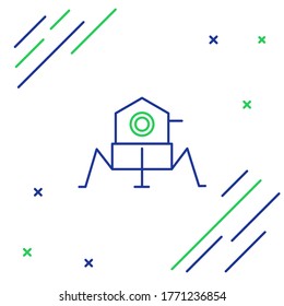 Line Mars rover icon isolated on white background. Space rover. Moonwalker sign. Apparatus for studying planets surface. Colorful outline concept. Vector