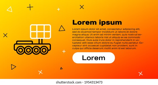 Line Mars rover icon isolated on yellow background. Space rover. Moonwalker sign. Apparatus for studying planets surface. Colorful outline concept. Vector