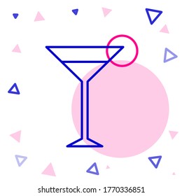 Line Martini glass icon isolated on white background. Cocktail icon. Wine glass icon. Colorful outline concept. Vector Illustration