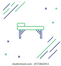 Line Massage table icon isolated on white background. Colorful outline concept. Vector
