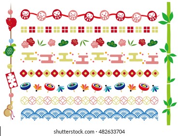 The line material sets of the New Year's card