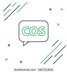Line Mathematics function cosine icon isolated on white background. Colorful outline concept. Vector