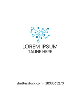 Line matrix neuron logo icon design template