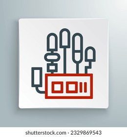 Line Mechanical robot hand icon isolated on white background. Robotic arm symbol. Technological concept. Colorful outline concept. Vector