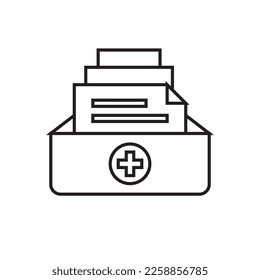 line medical icon white background (medical records)