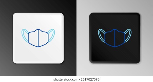 Line Medical protective mask icon isolated on grey background. Colorful outline concept. Vector