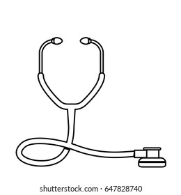 line medical stethoscope to check cardiac heartbeat