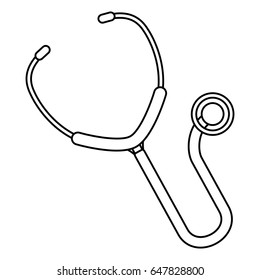 line medical stethoscope to check cardiac heartbeat