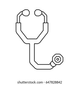 line medical stethoscope to check cardiac heartbeat