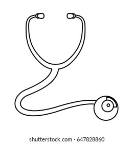 line medical stethoscope to check cardiac heartbeat