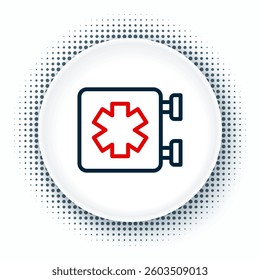 Line Medical symbol of the Emergency - Star of Life icon isolated on white background. Colorful outline concept. Vector