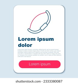 Line Medieval bow icon isolated on grey background. Medieval weapon. Colorful outline concept. Vector