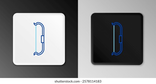 Line Medieval bow icon isolated on grey background. Medieval weapon. Colorful outline concept. Vector