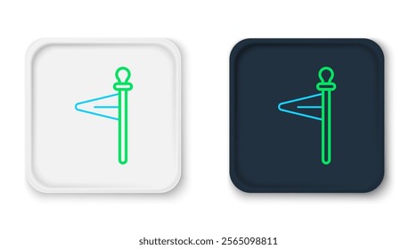 Line Medieval flag icon isolated on white background. Country, state, or territory ruled by a king or queen. Colorful outline concept. Vector