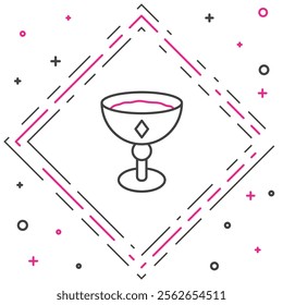 Line Medieval goblet icon isolated on white background. Colorful outline concept. Vector