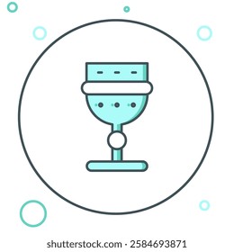 Line Medieval goblet icon isolated on white background. Colorful outline concept. Vector