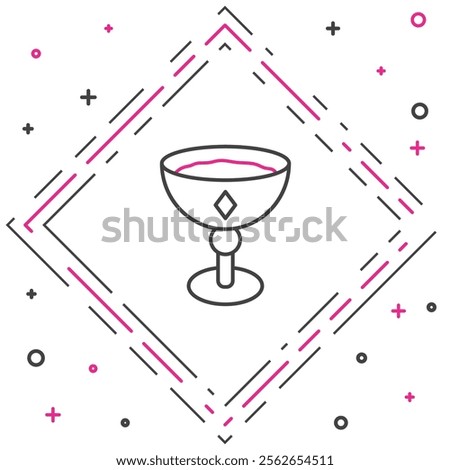 Line Medieval goblet icon isolated on white background. Colorful outline concept. Vector