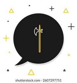 Line Medieval halberd icon isolated on white background. Medieval weapon. Colorful outline concept. Vector