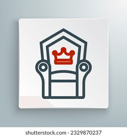 Line Medieval throne icon isolated on white background. Colorful outline concept. Vector