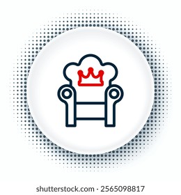 Line Medieval throne icon isolated on white background. Colorful outline concept. Vector