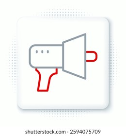 Line Megaphone icon isolated on white background. Speaker sign. Colorful outline concept. Vector