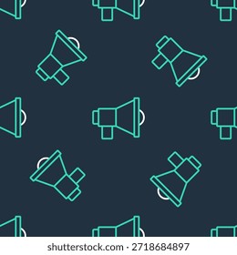 Icono de megáfono aislado sin patrón sobre fondo negro. Signo del altavoz.  Vector