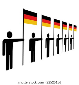 Männer mit deutscher Flagge