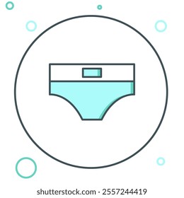 Line Men underpants icon isolated on white background. Man underwear. Colorful outline concept. Vector